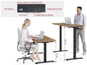Elektrický PC stolík Natura 140 (dub + čierna). Akcia -20%. Vlastná spoľahlivá doprava až k Vám domov. 1124885