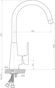 Novaservis Titania Smart, páková drezová batéria, chrómová, 98713,0