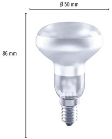 LED žiarovka FLAIR reflektor R50 E14 2,2W/18W 170lm 2700K matná stmievateľná