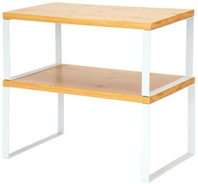 Sada 2 ks kuchyňských polic GINGER bílá/hnědá