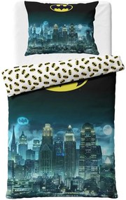Bavlnené posteľné obliečky Batman – motív Nočný Gotham - 100% bavlna - 70x90 cm + 140x200 cm