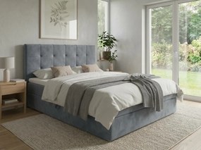 Čalúnená posteľ boxspring DIRELIS TRINITY 180x200 cm sivá Matrac: Matrac Bonell pružinový
