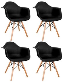 Konsimo Sp. z o.o. Sp. k. SADA 4x Jedálenská stolička NEREA 81x61 cm čierna/buk KO0161