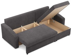 Rohová rozkladacia sedacia súprava NEO - skosený bok - model 3 Sivá