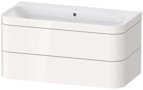 DURAVIT Happy D.2 Plus c-bonded závesná skrinka s nábytkovým umývadlom bez otvoru, 2 zásuvky, 975 x 490 x 480 mm, biela vysoký lesk, HP4638N2222