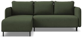 Zelená rozkladacia/s úložným priestorom rohová pohovka (ľavý roh) Luana – Makamii