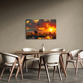 Obraz - Stádo slonov (90x60 cm)