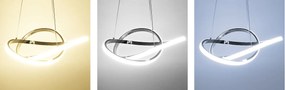 Toolight - LED závesné svietodlo prsteňové + diaľkové ovládanie APP389-CP, chróm, OSW-06905