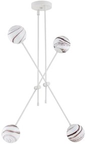 Argon 1841 - Luster na tyči ABSOS 4xE14/7W/230V alabaster biela
