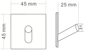 Sapho Sapho, vešiačik samolepiaci, čierna matná, 31203