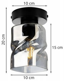 Stropné svietidlo NIKI, 1x sklenené tienidlo (výber z 3 farieb)