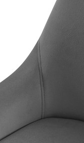 Jedálenská stolička Elmira - zamat, čierny rám - Tmavo sivá