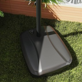 Záhradný slnečník Outsunny štvorcový typ offset 2,5 x 2,5m, Vonkajší slnečník s kľukou a dvoma základňami, 200gsm polyesterová strecha, Dvojaká strech