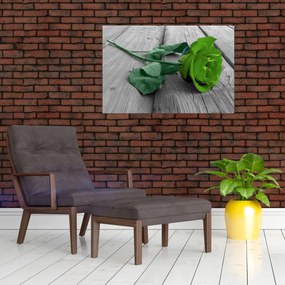 Obraz - Zelená ruža (90x60 cm)