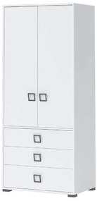 Skriňa 2D3S Kiki G23-BE/KI-15 white/white