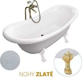 Besco Voľne stojaca vaňa zo sanitárneho kompozitu Amelia Glam S 190x77 bez prepadu BESCO-Typ výpuste: Click-Clack bez prepadu, čierna matná, BESCO-Nô…