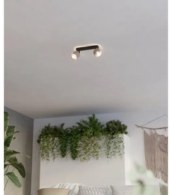 Eglo 43657 - Nástenné svietidlo ROSLEY 2xE14/40W/230V čierna/béžová