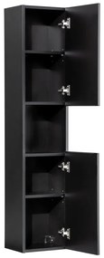 Koupelnová sestava Nova Black s deskou, umyvadly a skříňkami 120 cm černá/dub evoke
