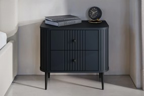 Nočné stolíky Vespera 56 cm - 2 ks - čierna / čierne nožičky