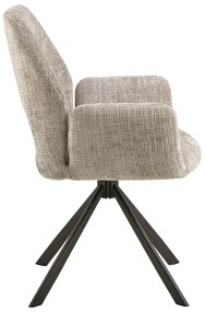 Svetlosivé čalúnené jedálenské kreslo s podrúčkami Graham – Actona