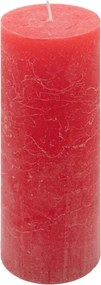 Červená parafínová sviečka rustikálna 20 cm, 90 h, súprava 6