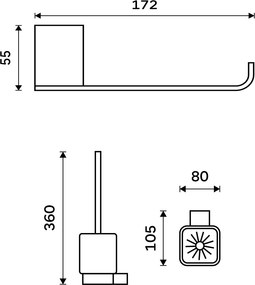 Nimco Sada k WC KIBO čierna - Ki-set-94KN-90