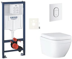 Závesný wc set do ľahkých stien / predstenová montáž GROHE Euro Ceramic SIKOGRSEUASH0, 1 ks