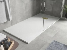 Mexen Hugo, obdĺžniková sprchová vanička SMC 180 x 90 cm, biela, zlatá krytka, 42109018-G