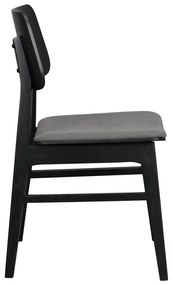 Čierna jedálenská stolička s tmavosivým sedákom Rowico Nagano