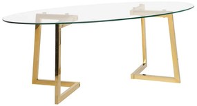 Konferenčný stolík so sklenenou doskou zlatý FRESNO Beliani