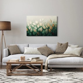 Obraz - Zlato-zelené listy (90x60 cm)