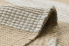 Koberec JUTE 3734 béž / sivý pásy so strapcami