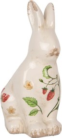 Keramická dekorácia králik s jahôdkami Wild Strawberries M - 13*10*21 cm