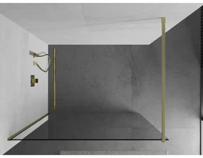 Mexen Kioto, sprchová zásteny typ Walk-In 180 x 200 cm, 8mm číre sklo, zlatý matný profil, 800-180-101-55-00