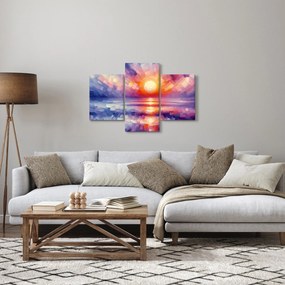 Obraz - Farebný umelecký západ slnka (90x60 cm)