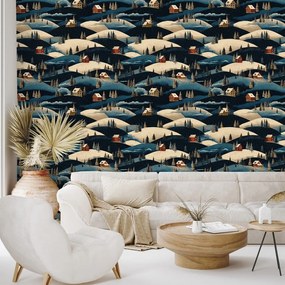 Tapeta zimná dedina v horách