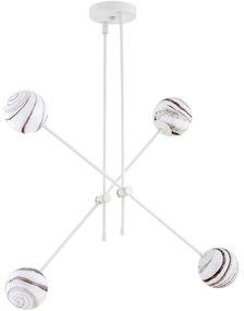 Argon 1841 - Luster na tyči ABSOS 4xE14/7W/230V alabaster biela
