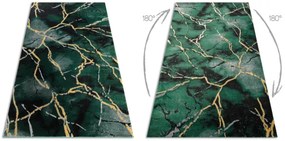 Koberec EMERALD exkluzívny 1018 glamour, styl marmur fľaškovo zelený / zlatý