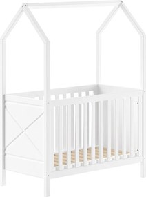 Biela postieľka z borovicového dreva s nastaviteľnou výškou 60x120 cm Scott – Vipack