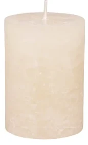 Krémová rustikálna valcová sviečka Macon Variant: Ø: 7cm, V: 20cm, 80hod