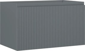 Mexen Rivel, kúpeľňová skrinka 80 cm, 1 zásuvka, drážkovaná, grafitová matná, 91A20-08047-1-BF66