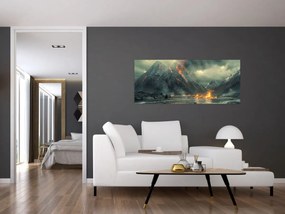 Obraz - Erupcia sopky (120x50 cm)