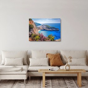 Sklenený obraz - Pláž Navagio, Grécko (70x50 cm)