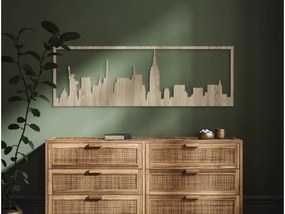 drevko Obraz Frankfurt panoráma Rozmer obrazu: 29,5 x 89 cm, Farba dekorácie: Čierna