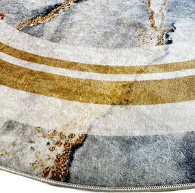 BE Koberec Porte 2001 Koło GREY GOLD – žltý okrúhly Rozmer: 80 cm