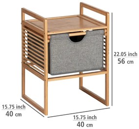 Bambusová nízka kúpeľňová skrinka v sivo-prírodnej farbe 40x56 cm Bahari - Wenko