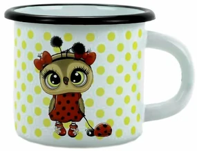Belis Smaltovaný hrnček Sova s ​​lienkou, 7 cm, 0,25 l