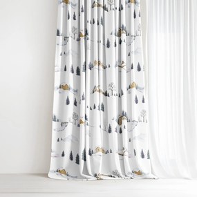 Goldea vianočný dekoračný záves - zimná krajina 140x150 cm