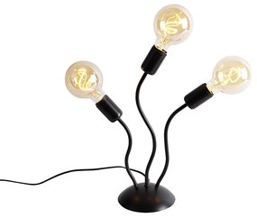 Dizajnová stolná lampa čierna 3-svetlo - Wimme