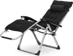 MULTISTORE Záhradné ležadlo s nastaviteľným operadlom - čierne MultiGarden